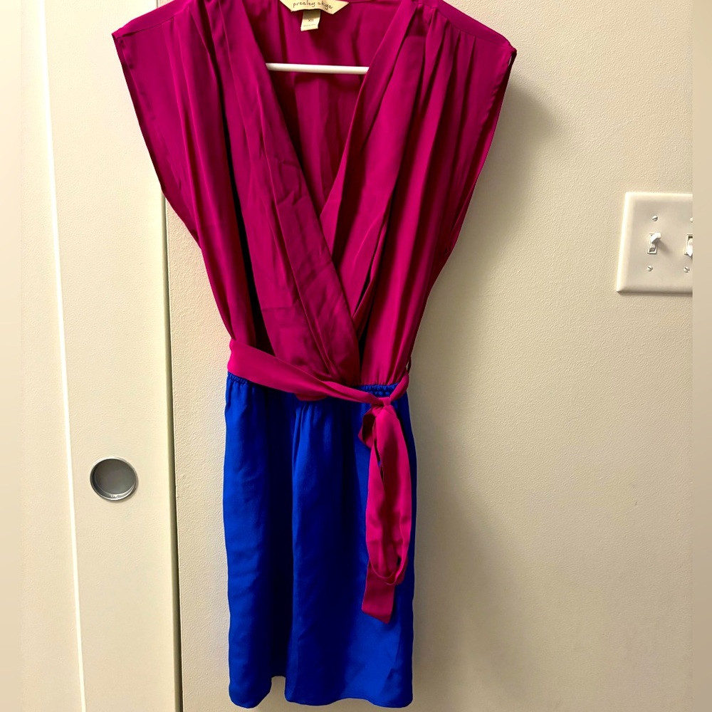 V-neck Midi Dress with Wrap